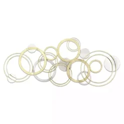 Hot Kirklands Home Gold and Silver Metal Multi Ring Wall Plaque