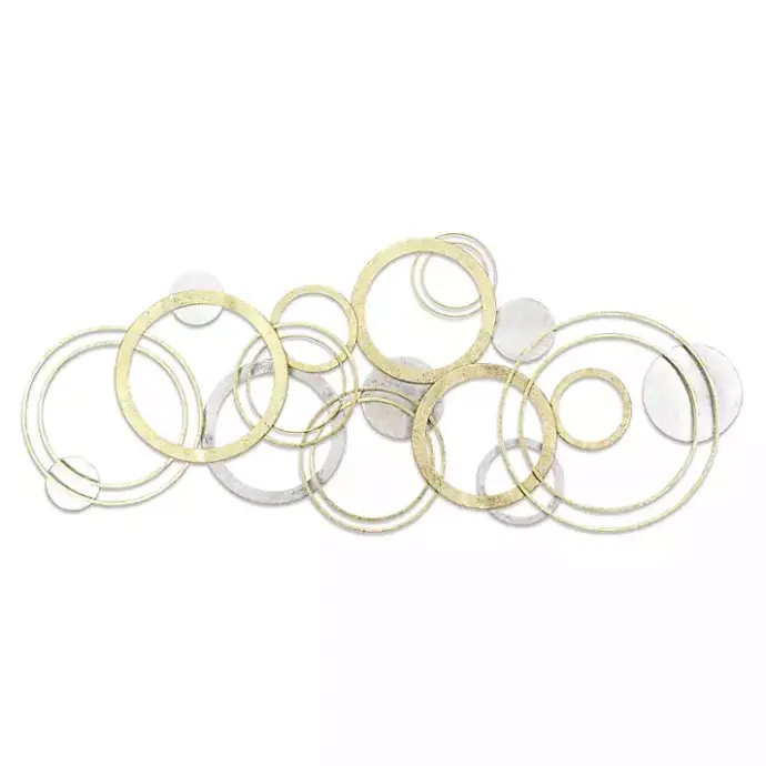 Hot Kirklands Home Gold and Silver Metal Multi Ring Wall Plaque
