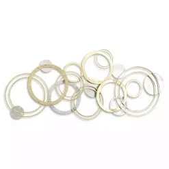 Hot Kirklands Home Gold and Silver Metal Multi Ring Wall Plaque