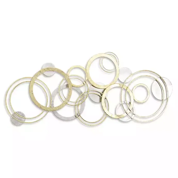 Hot Kirklands Home Gold and Silver Metal Multi Ring Wall Plaque