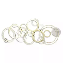 Hot Kirklands Home Gold and Silver Metal Multi Ring Wall Plaque