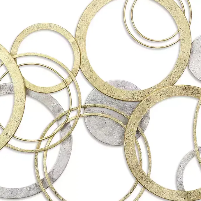 Hot Kirklands Home Gold and Silver Metal Multi Ring Wall Plaque