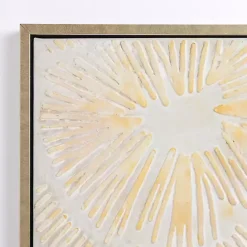 Hot Kirklands Home Gold and White Abstract Framed Canvas Art Print