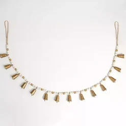 Clearance Kirklands Home Gold and White Beaded Bell Garland