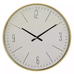 Discount Kirklands Home Gold and White Classic Wall Clock