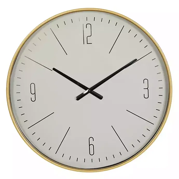 Discount Kirklands Home Gold and White Classic Wall Clock