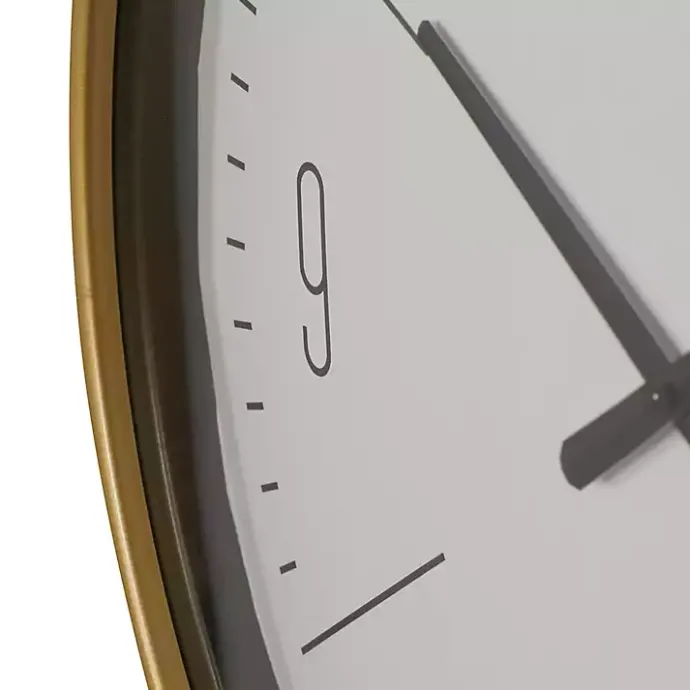 Discount Kirklands Home Gold and White Classic Wall Clock