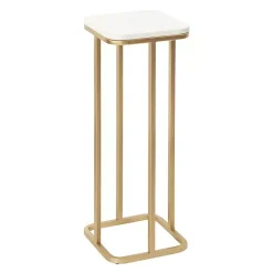 Kirklands Home and White Credele Accent Table Gold