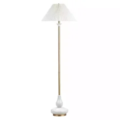 Kirklands Home Gold and Modern Floor Lamp White
