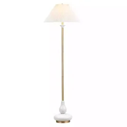 Kirklands Home Gold and Modern Floor Lamp White