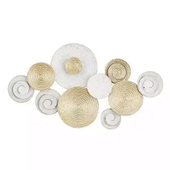 Sale Kirklands Home Gold and White Round Layered Plates Wall Sculpture