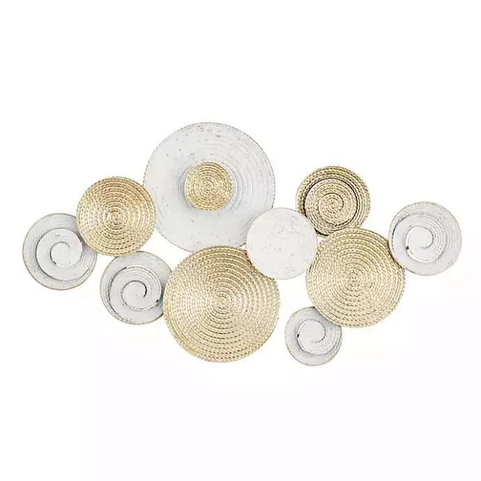 Sale Kirklands Home Gold and White Round Layered Plates Wall Sculpture