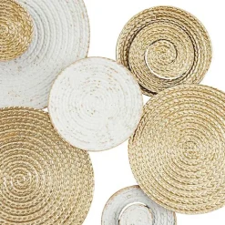 Sale Kirklands Home Gold and White Round Layered Plates Wall Sculpture