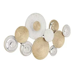 Sale Kirklands Home Gold and White Round Layered Plates Wall Sculpture