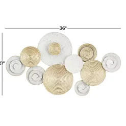 Sale Kirklands Home Gold and White Round Layered Plates Wall Sculpture