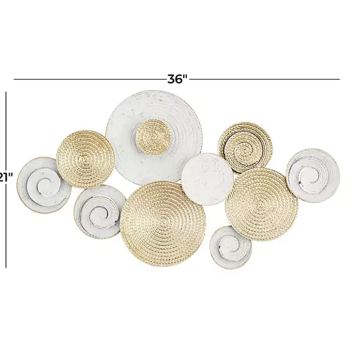 Sale Kirklands Home Gold and White Round Layered Plates Wall Sculpture