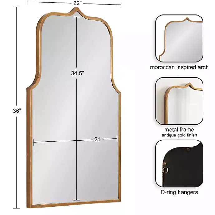 Sale Kirklands Home Arched Scallop Wall Mirror Gold