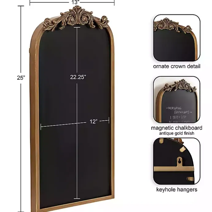 Online Kirklands Home Arendahl Arched Chalkboard Gold