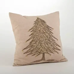 Kirklands Home Gold Beaded Christmas Tree Pillow
