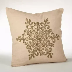 Best Kirklands Home Gold Beaded Snowflake Down Throw Pillow