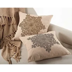 Best Kirklands Home Gold Beaded Snowflake Down Throw Pillow