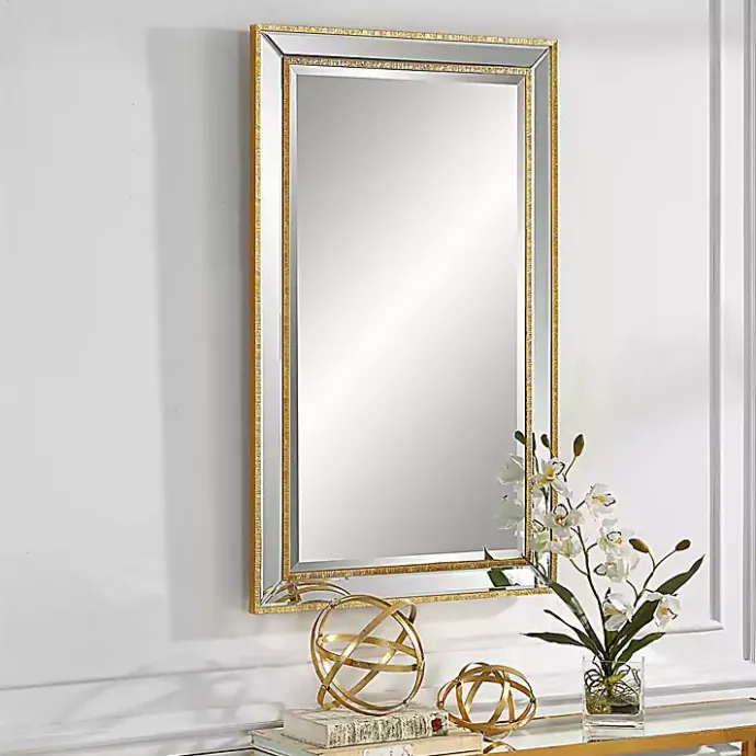 Sale Kirklands Home Beveled Rectangular Wall Mirror Gold