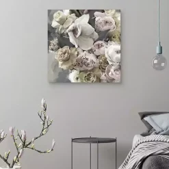 Kirklands Home Gold Blushing Blooms Canvas Art Print