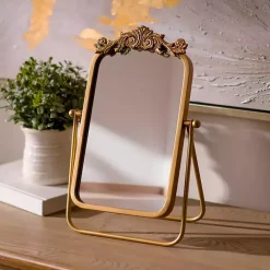Sale Kirklands Home Gold Bordeaux Scroll Tabletop Mirror