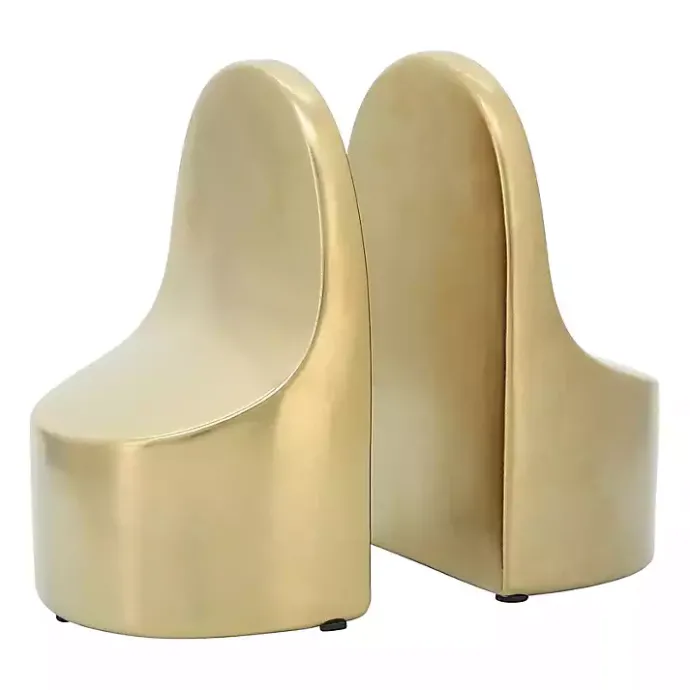 Clearance Kirklands Home Ceramic Curved Bookends Gold