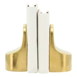 Clearance Kirklands Home Ceramic Curved Bookends Gold