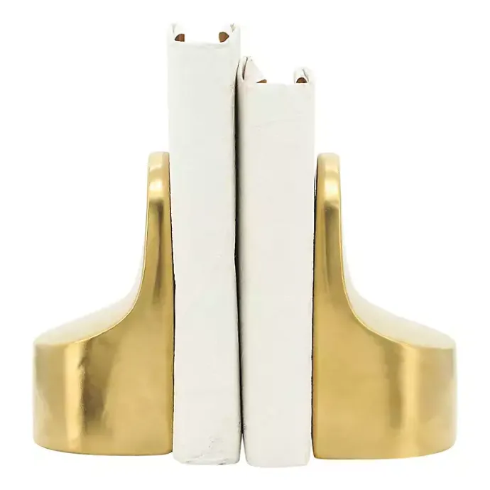 Clearance Kirklands Home Ceramic Curved Bookends Gold