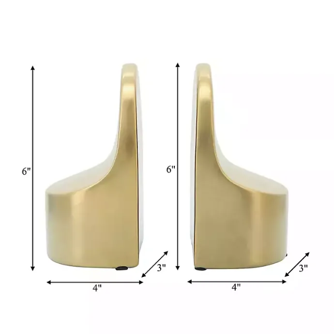 Clearance Kirklands Home Ceramic Curved Bookends Gold