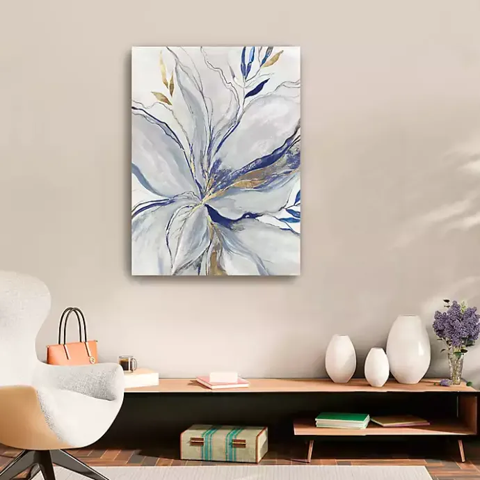 Kirklands Home Gold Charcoal Bloom Canvas Art Print, 24x32 in.
