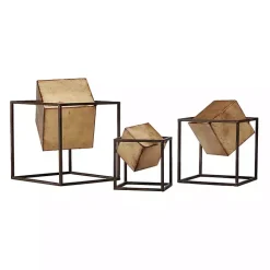 Best Kirklands Home Cube Quad Sculptures, Set of 3 Gold