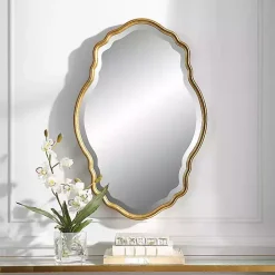 Best Kirklands Home Gold Curved Beveled Frame Mirror
