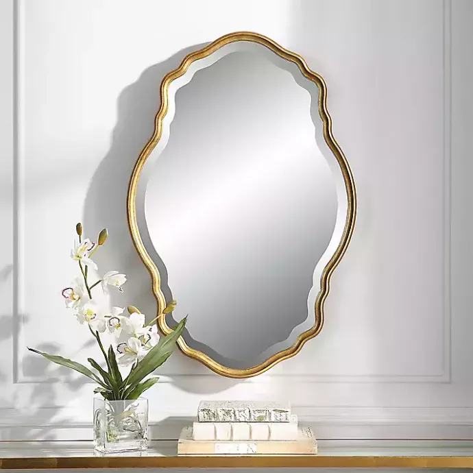 Best Kirklands Home Gold Curved Beveled Frame Mirror