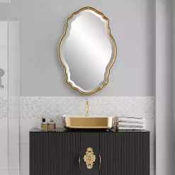 Best Kirklands Home Gold Curved Beveled Frame Mirror