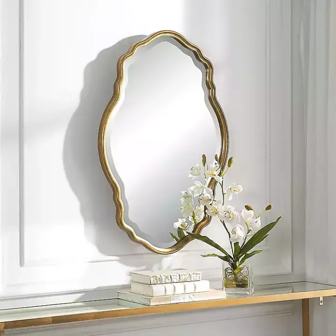 Best Kirklands Home Gold Curved Beveled Frame Mirror