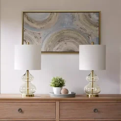 Sale Kirklands Home Curved Glass Table Lamps, Set of 2 Gold