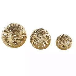 Clearance Kirklands Home Cut-Out Metal Orbs, Set of 3 Gold