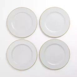 Kirklands Home Gold Edge Chargers, Set of 4 White
