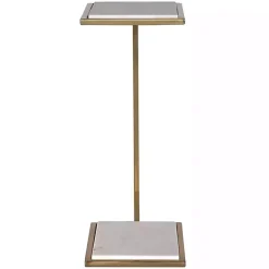 Hot Kirklands Home Gold Elevated Marble Accent Table White
