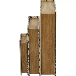 Sale Kirklands Home Gold Faux Leather Chain Link Book Boxes, Set of 3