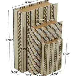 Sale Kirklands Home Gold Faux Leather Chain Link Book Boxes, Set of 3