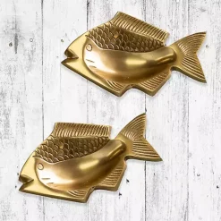 Sale Kirklands Home Fish Soap Dishes, Set of 2 Gold