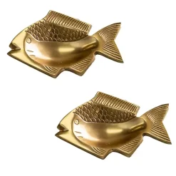 Sale Kirklands Home Fish Soap Dishes, Set of 2 Gold