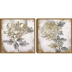 Discount Kirklands Home Gold Fleur Floral 2-pc. Canvas Art Print Set