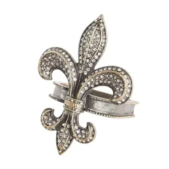 Kirklands Home Gold Fleur-De-Lis Napkin Rings, Set of 4