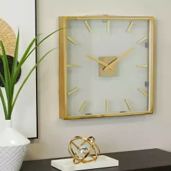 Kirklands Home Gold Frame & Clear Face Wall Clock