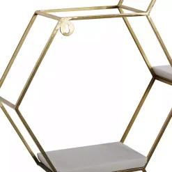 Clearance Kirklands Home Frame Marble Honeycomb Wall Shelf Gold